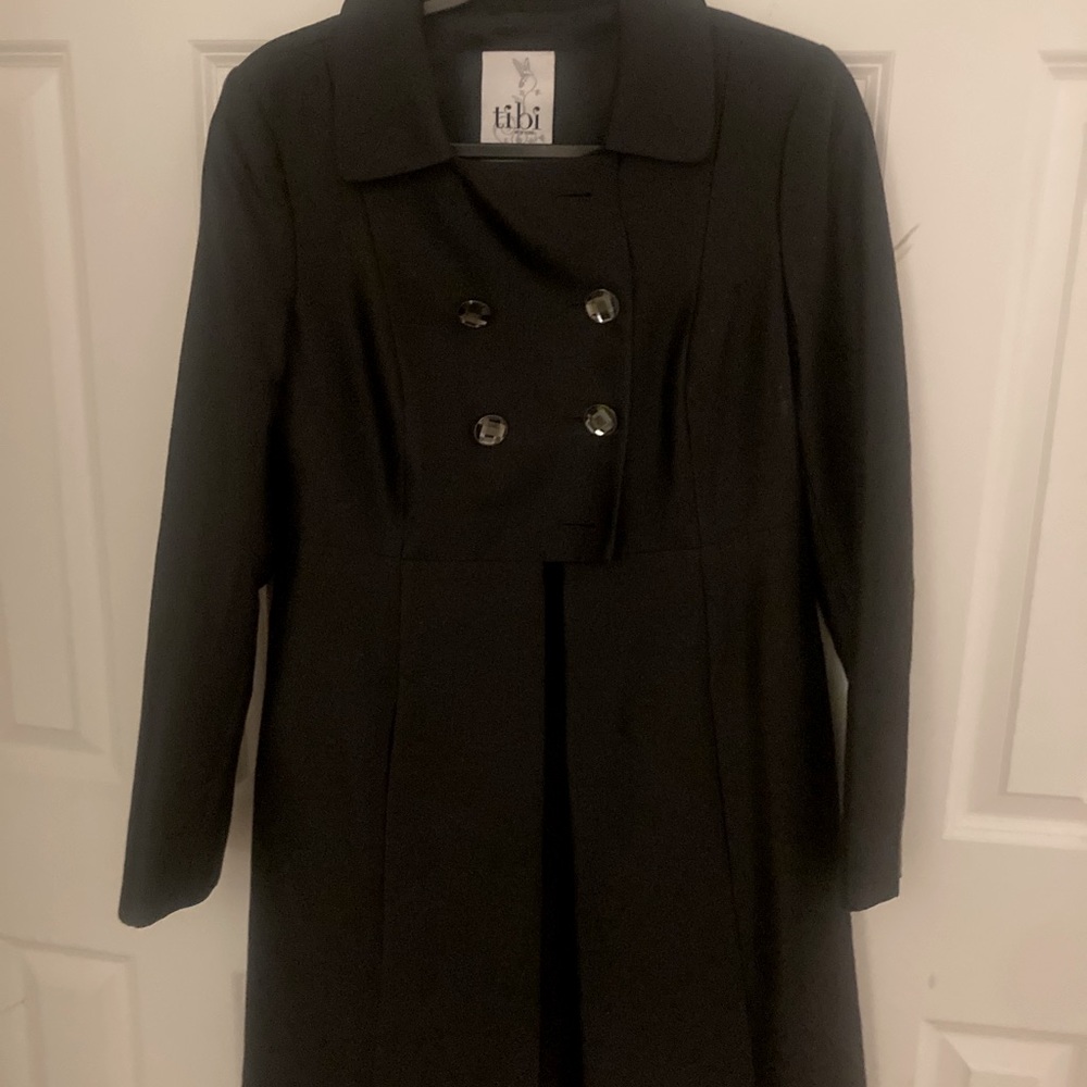 Tibi black long coat